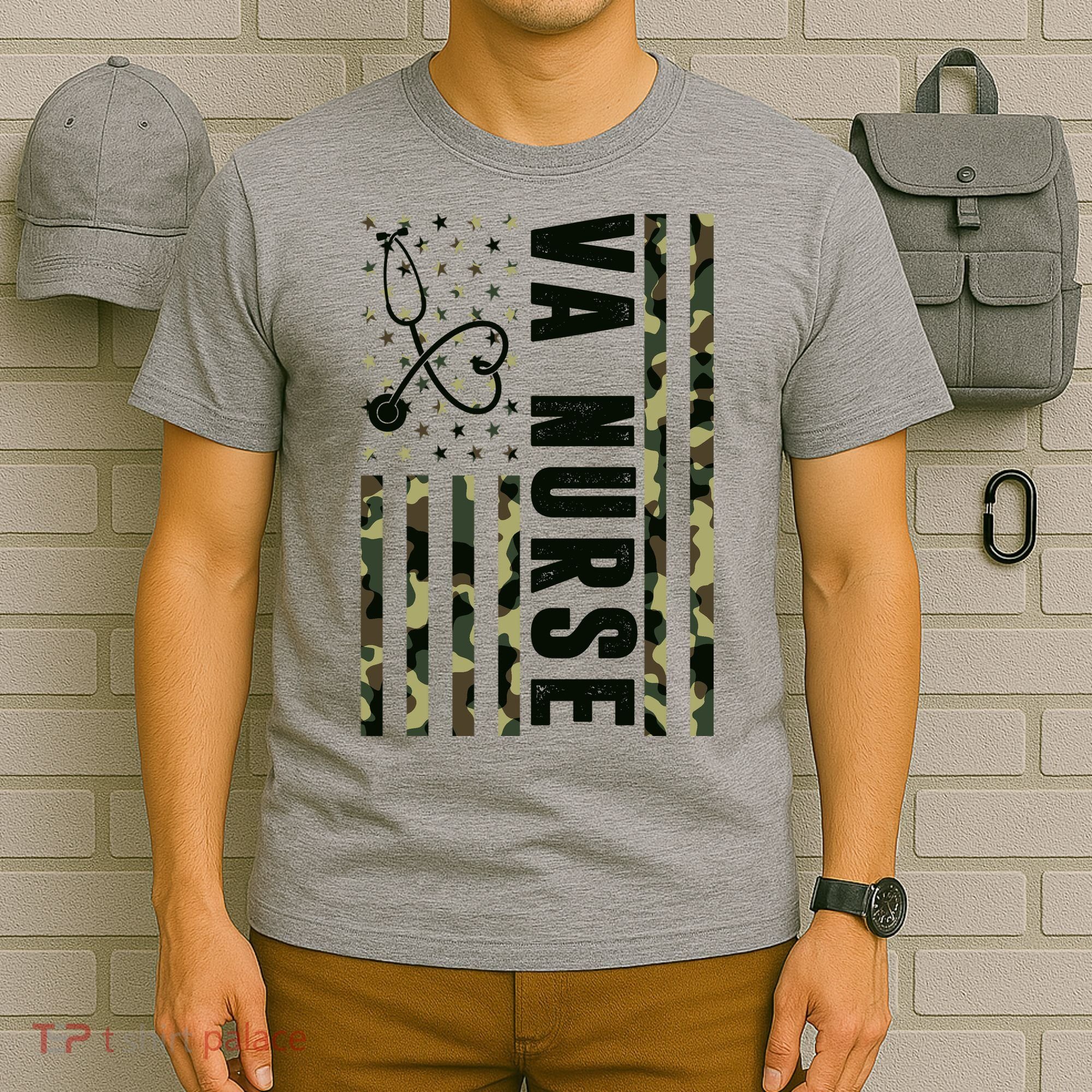VA Nurse Army USA Flag T-Shirt