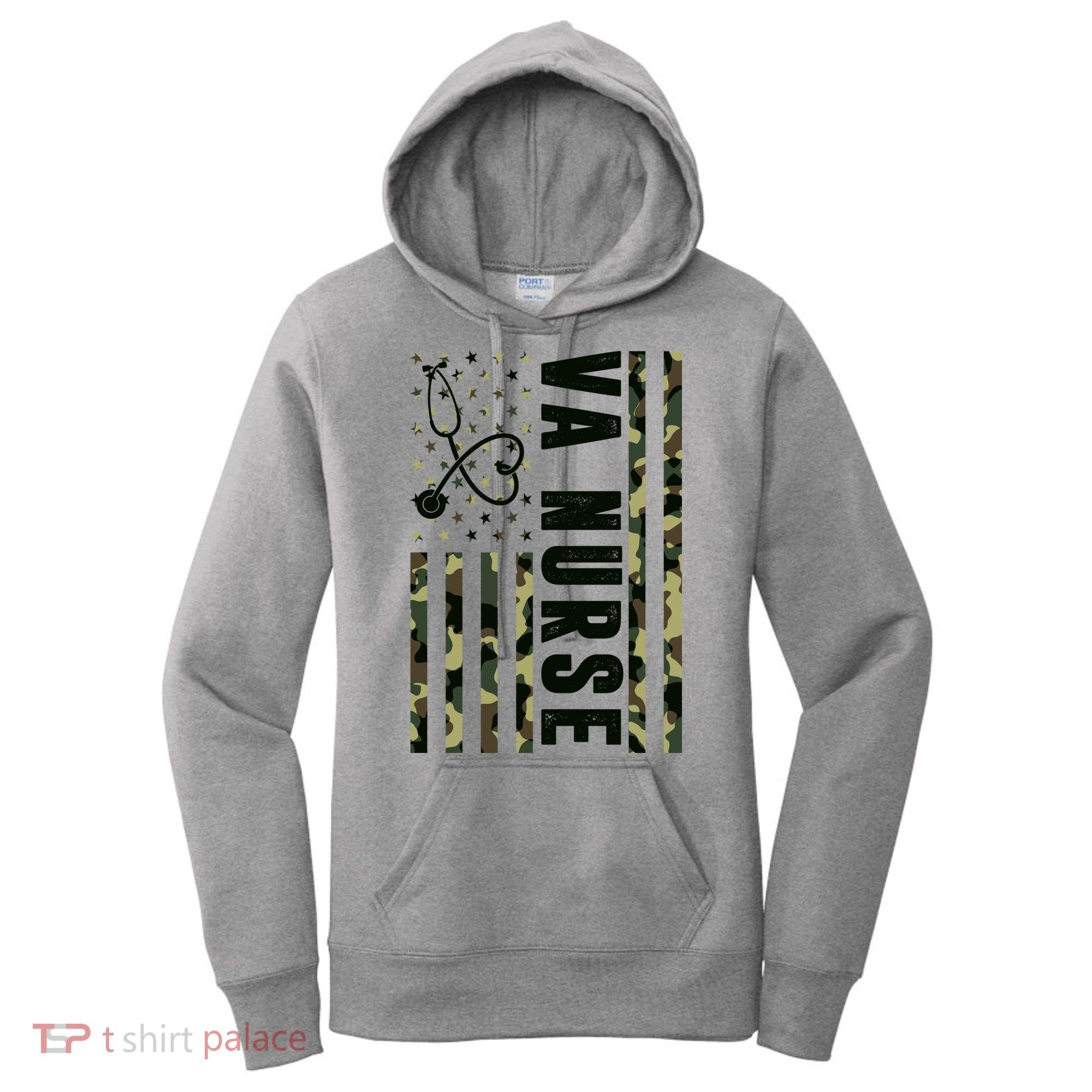 VA Nurse Army USA Flag Women's Hoodie