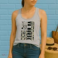VA Nurse Army USA Flag Women's Tank Top thumb 2