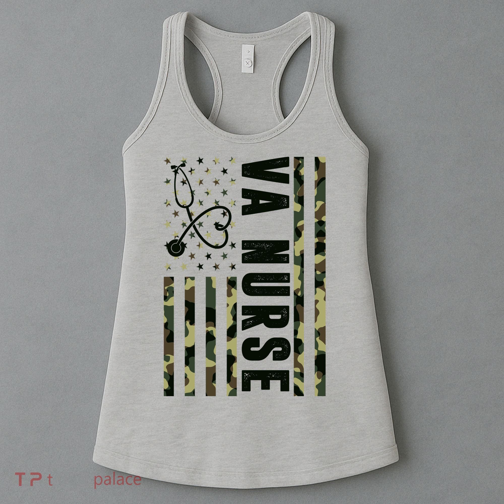 VA Nurse Army USA Flag Women's Tank Top