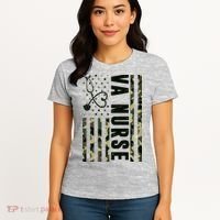 VA Nurse Army USA Flag Women's T-Shirt thumb 4