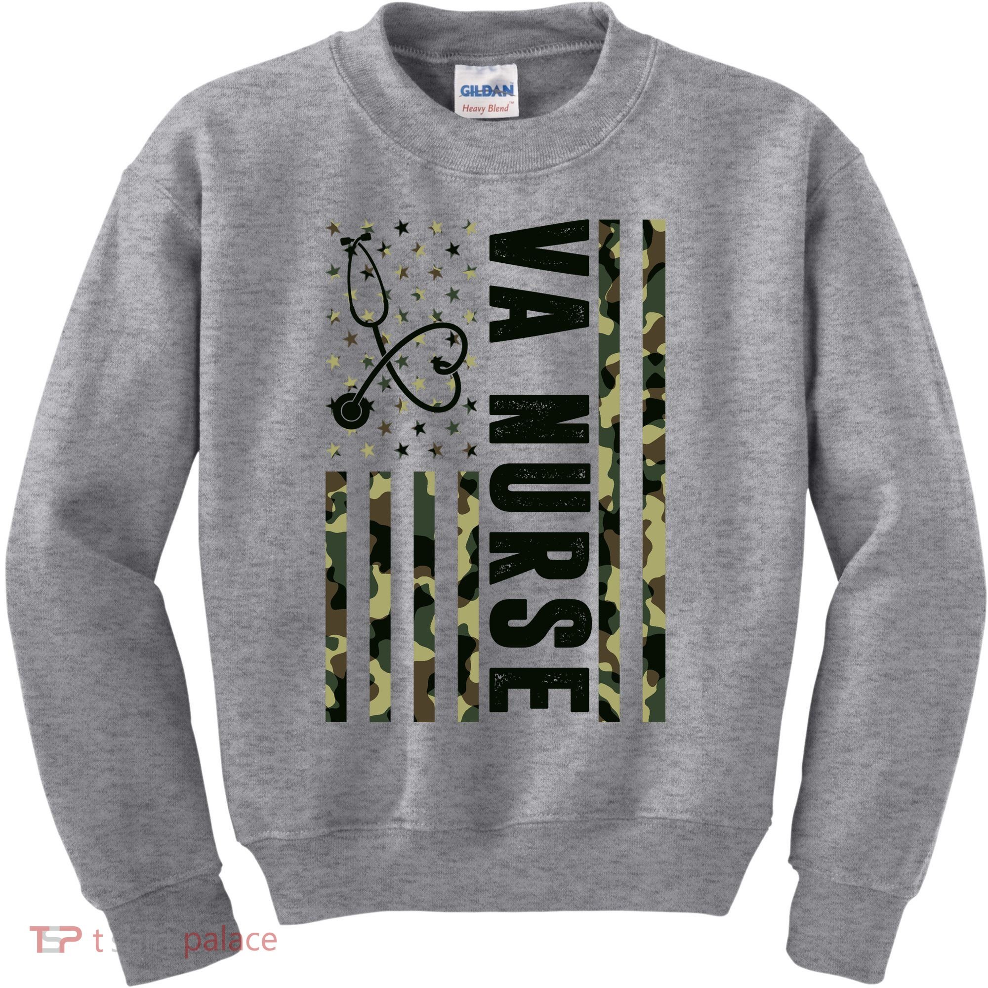 VA Nurse Army USA Flag Kids Sweatshirt