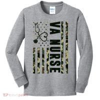 VA Nurse Army USA Flag Kids Long Sleeve Shirt thumb 0