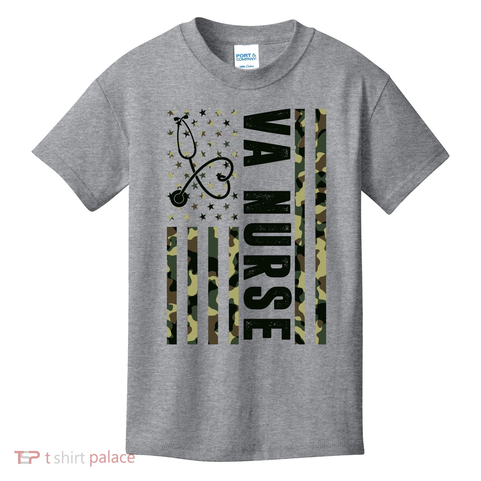 VA Nurse Army USA Flag Kids T-Shirt