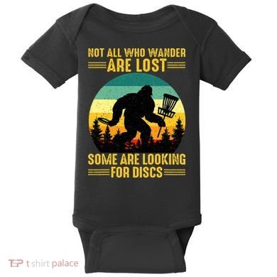 Vintage Not All Wander Are Lost Some Are Looking Disc Golf Baby Bodysuit