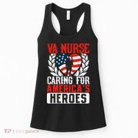 Va Nurse Americas Heros Merica US Flag Patriot Veterans Day Women's Tank Top thumb 0
