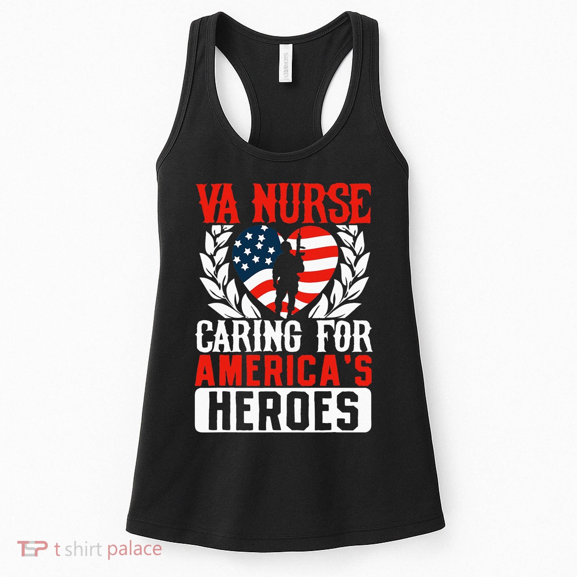 Va Nurse Americas Heros Merica US Flag Patriot Veterans Day Women's Tank Top
