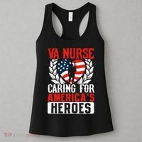 Va Nurse Americas Heros Merica US Flag Patriot Veterans Day Women's Tank Top thumb 3
