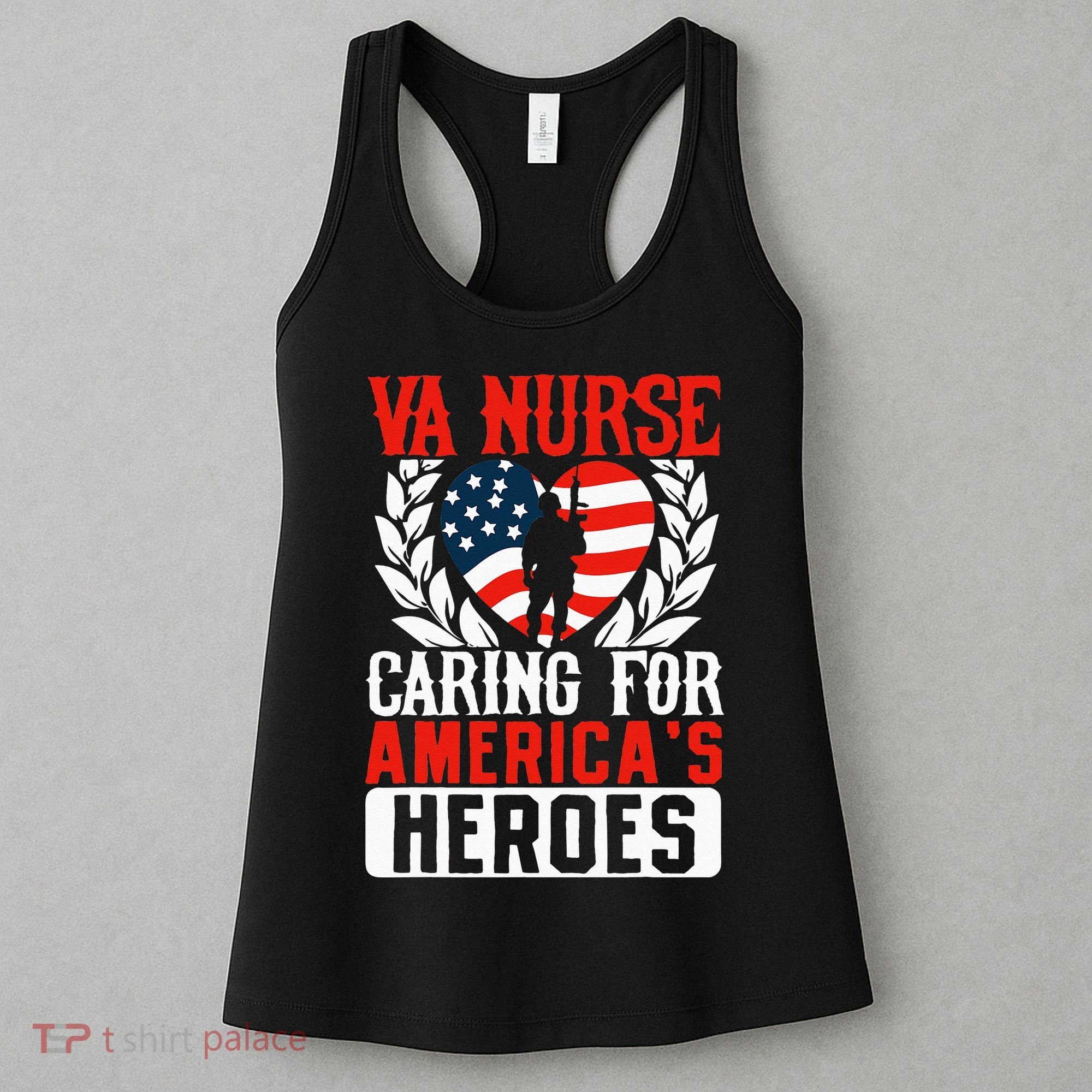 Va Nurse Americas Heros Merica US Flag Patriot Veterans Day Women's Tank Top