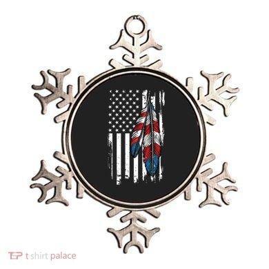 Vintage Native American Pride Month Feather American Flag Meaningful Gift Ornament