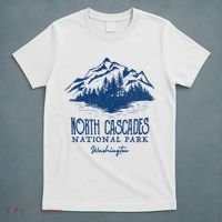 Vintage North Cascades National Park Retro Deer Washington T-Shirt thumb 5