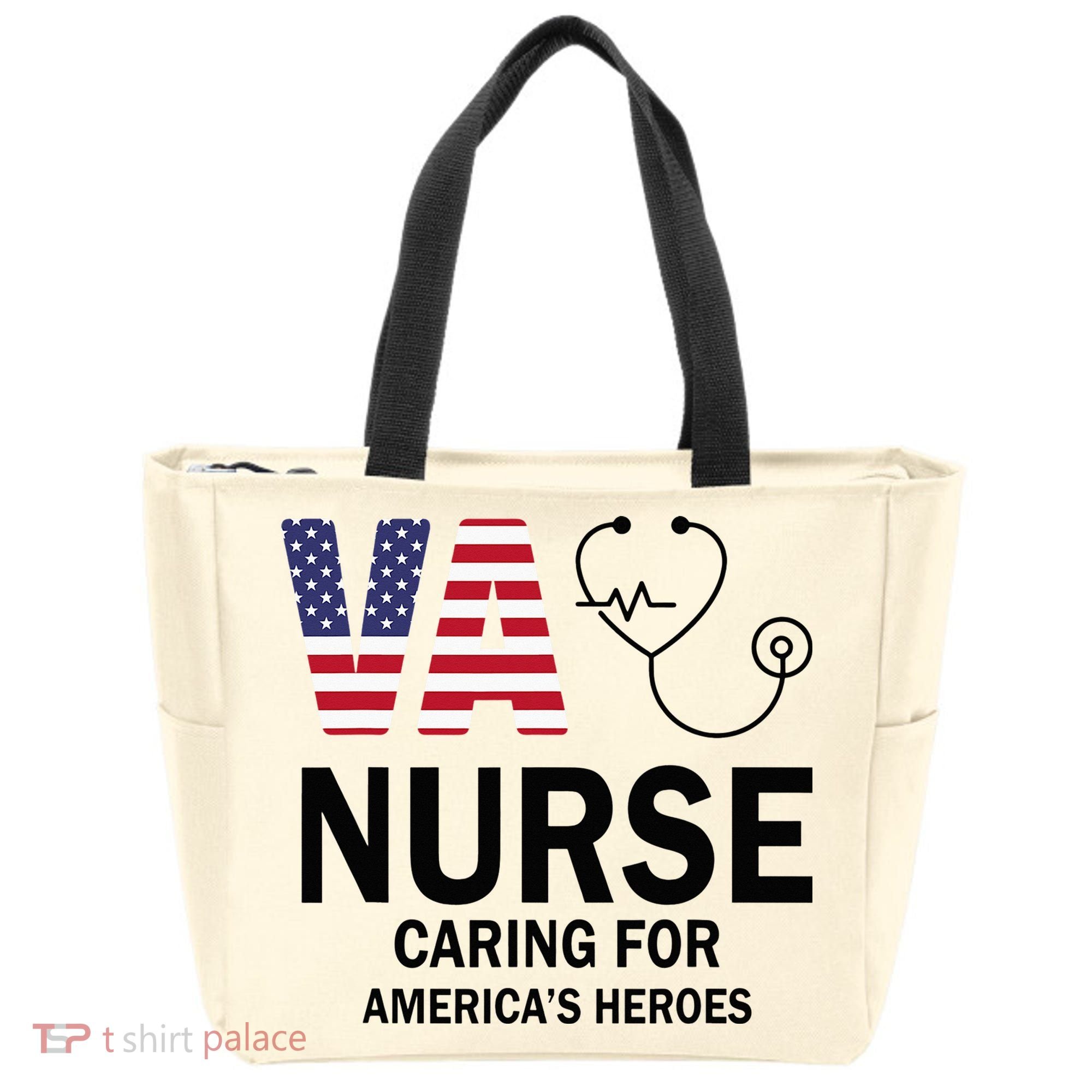 VA Nurse Caring For American's Heroes Tote Bag