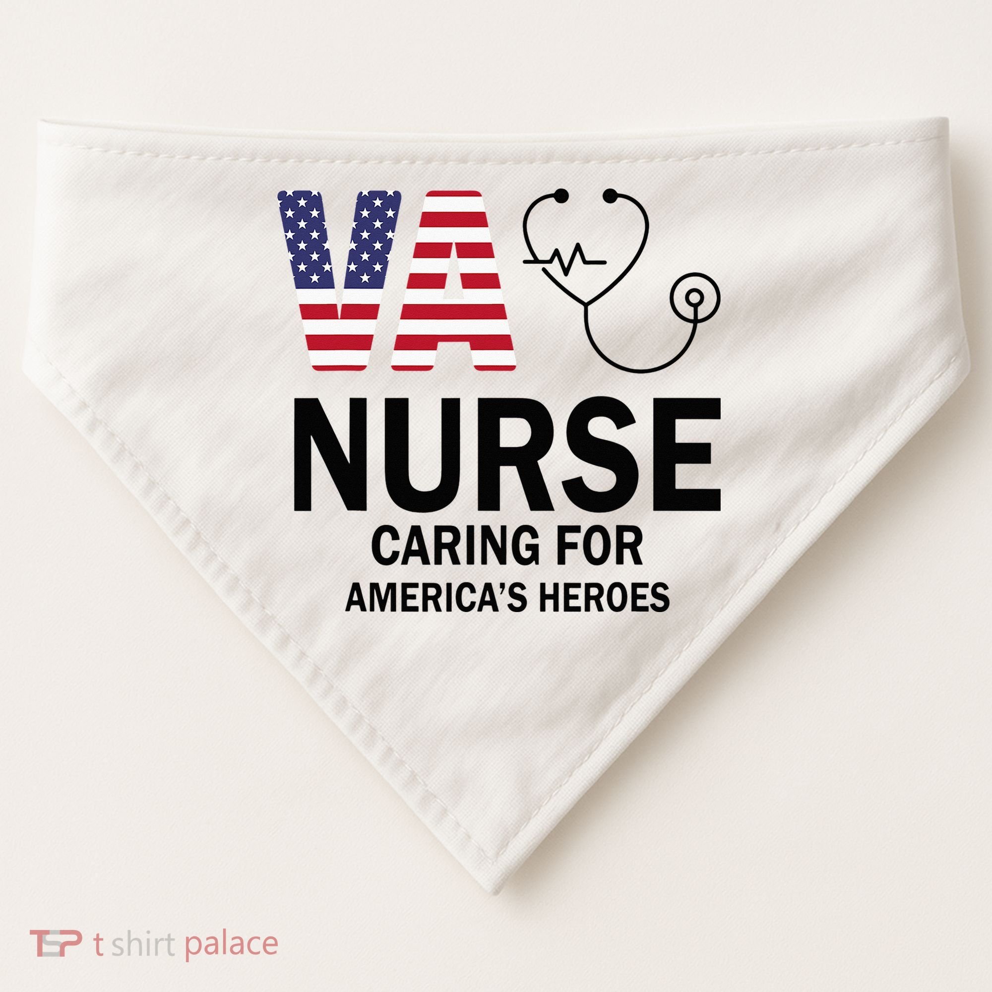 VA Nurse Caring For American's Heroes USA-Made Doggie Bandana