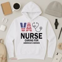 VA Nurse Caring For American's Heroes Hoodie thumb 3