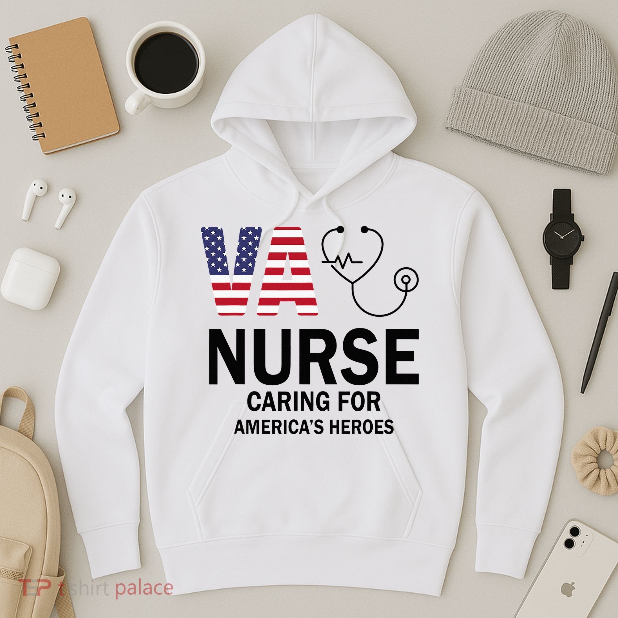 VA Nurse Caring For American's Heroes Hoodie
