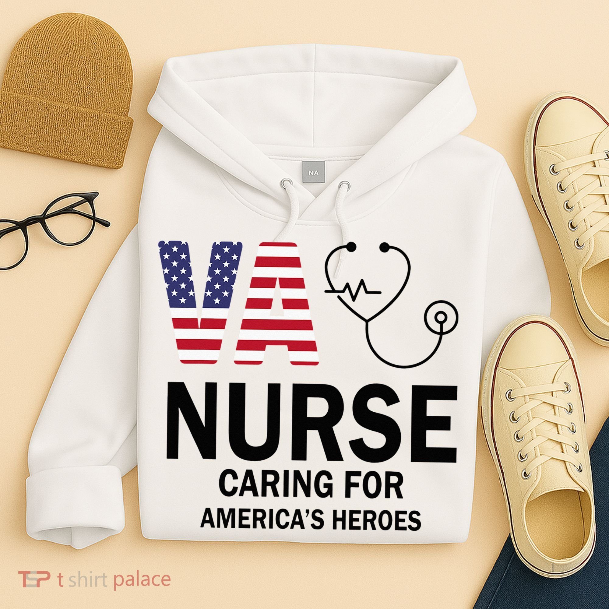 VA Nurse Caring For American's Heroes Hoodie