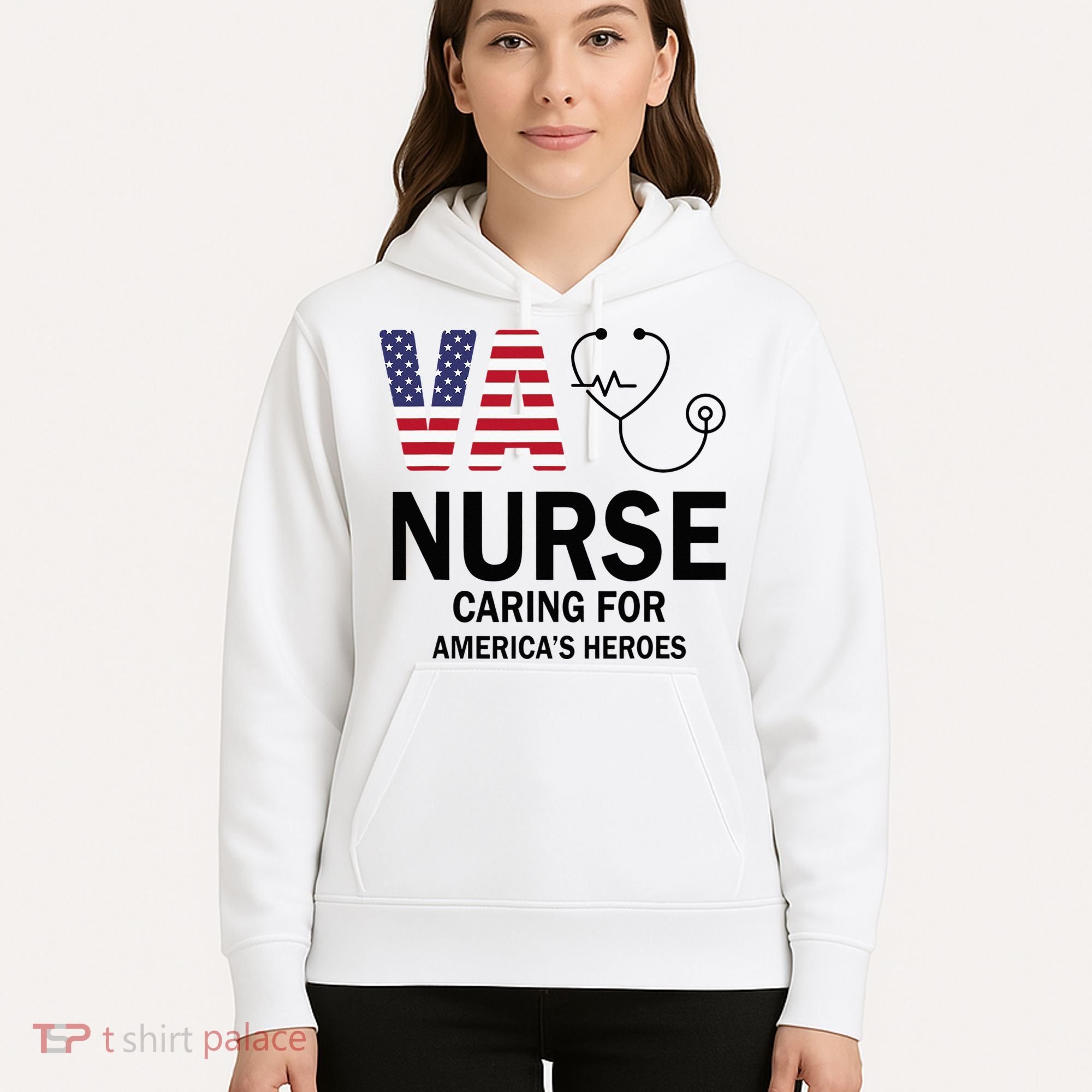 VA Nurse Caring For American's Heroes Hoodie