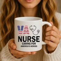 VA Nurse Caring For American's Heroes Coffee Mug thumb 3