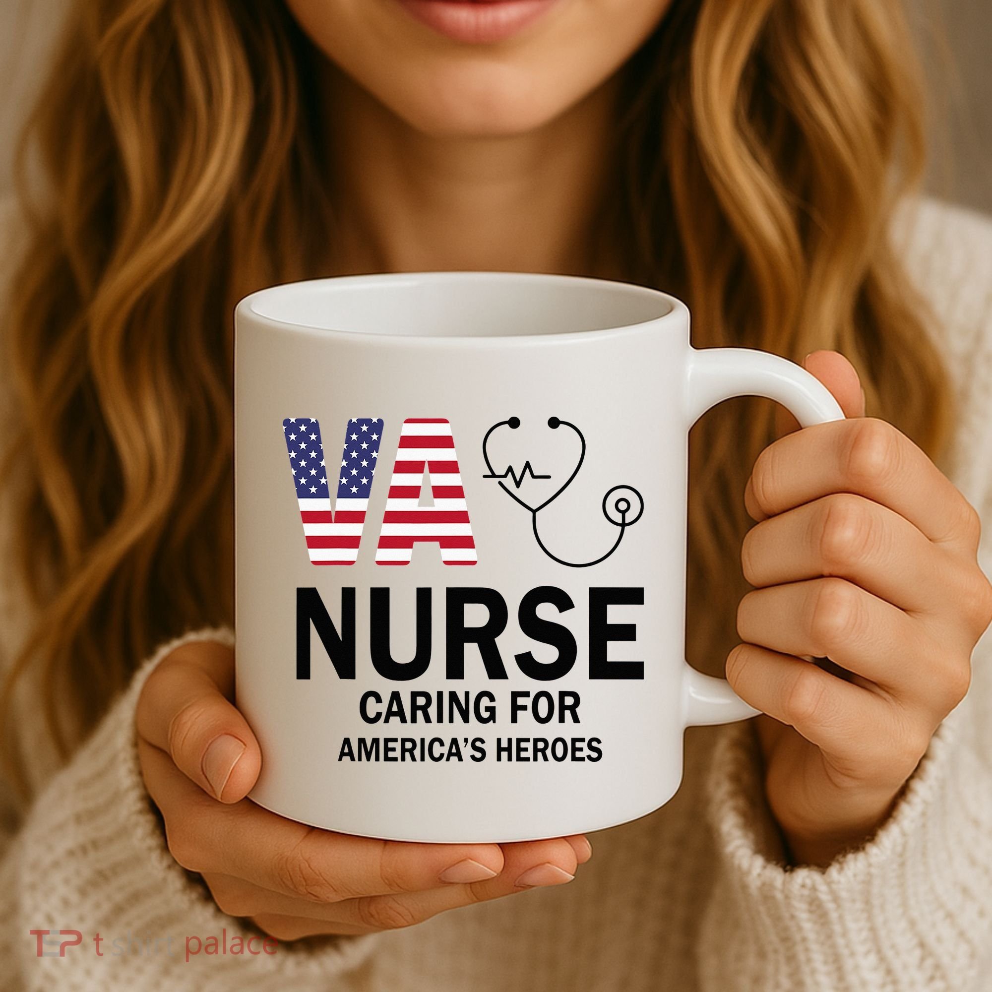 VA Nurse Caring For American's Heroes Coffee Mug