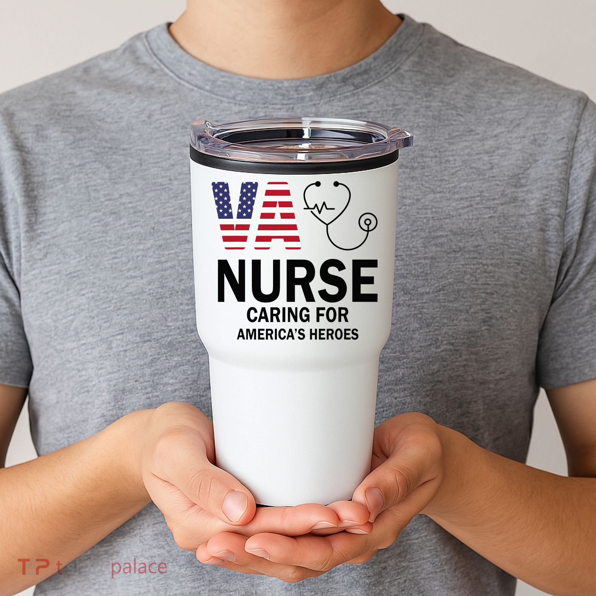 VA Nurse Caring For American's Heroes Tumbler
