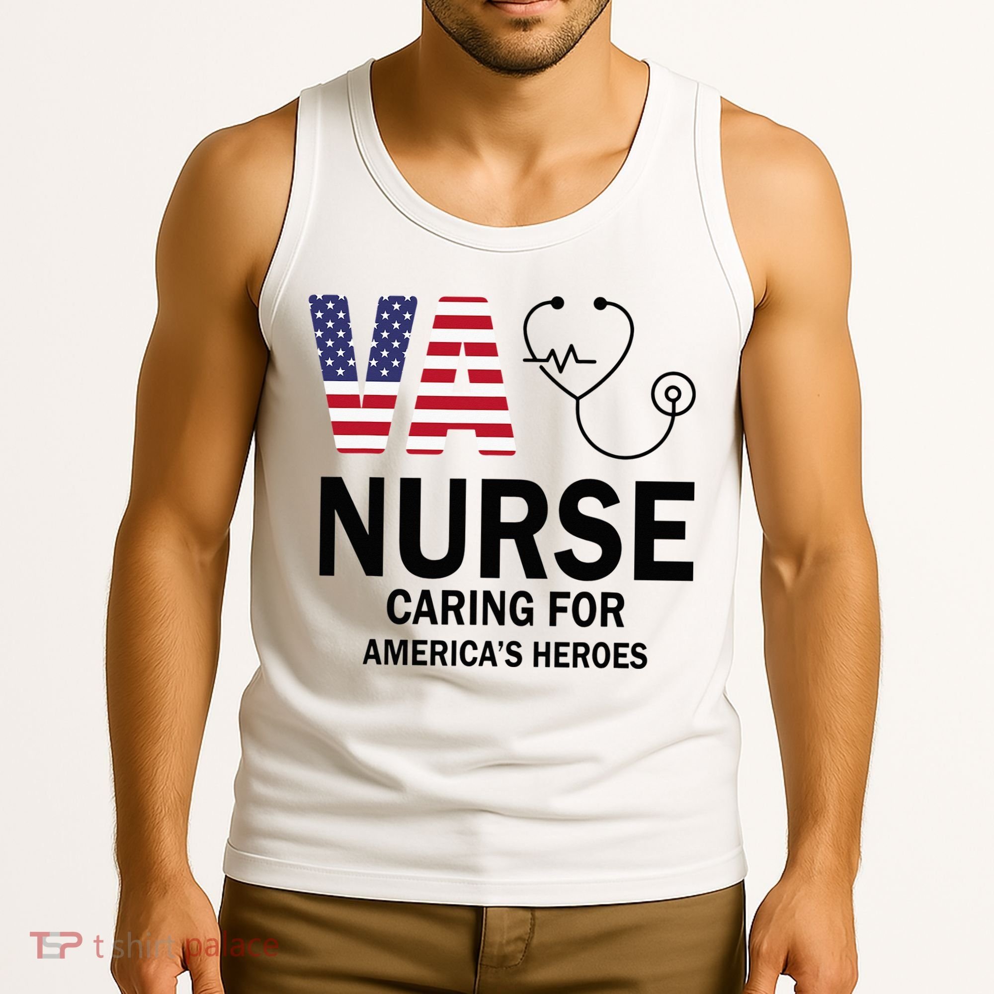 VA Nurse Caring For American's Heroes Tank Top