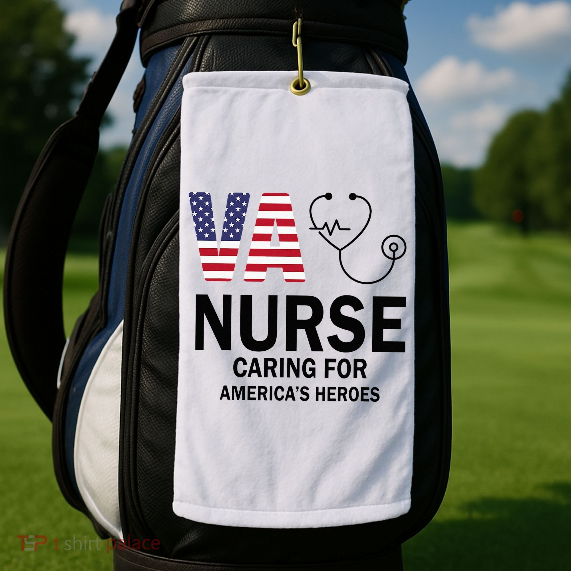 VA Nurse Caring For American's Heroes Golf Towel