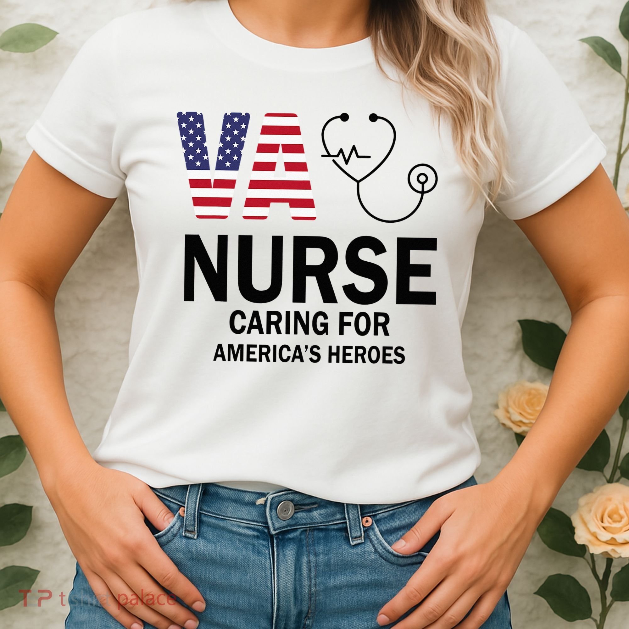 VA Nurse Caring For American's Heroes Women's T-Shirt