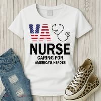 VA Nurse Caring For American's Heroes Women's T-Shirt thumb 3