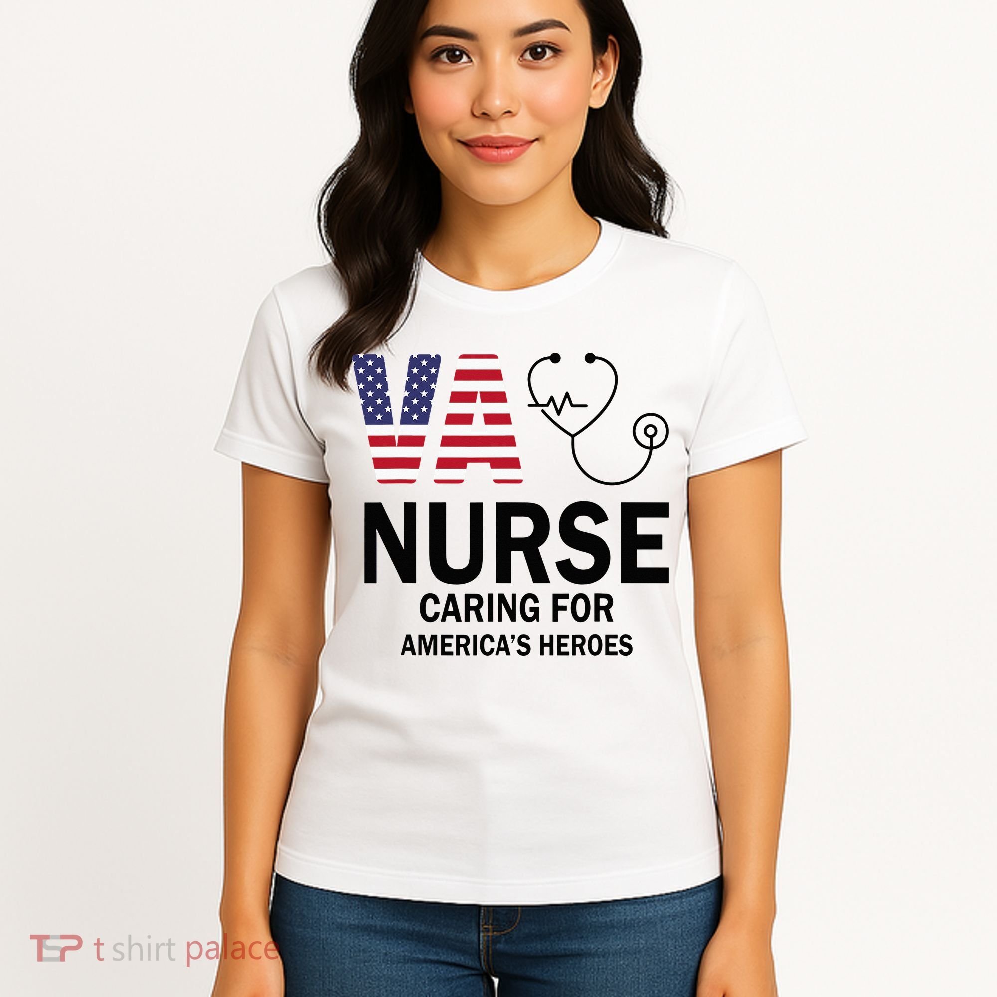 VA Nurse Caring For American's Heroes Women's T-Shirt