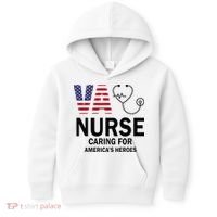 VA Nurse Caring For American's Heroes Kids Hoodie thumb 0