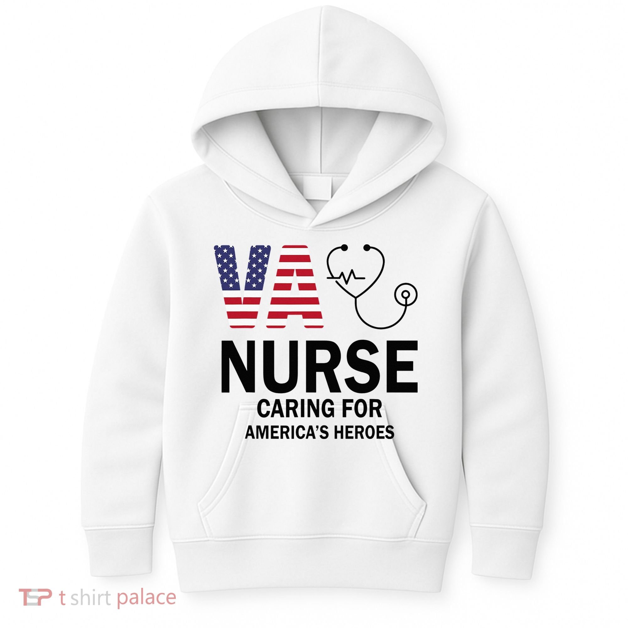 VA Nurse Caring For American's Heroes Kids Hoodie