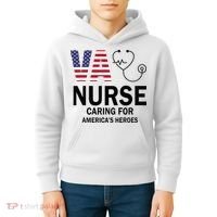 VA Nurse Caring For American's Heroes Kids Hoodie thumb 4