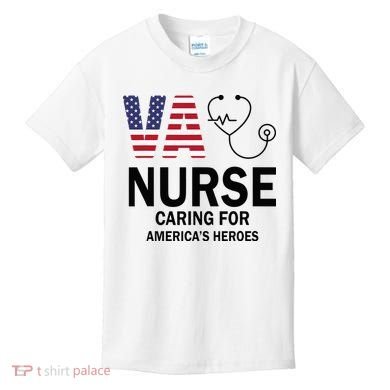 VA Nurse Caring For American's Heroes Kids T-Shirt