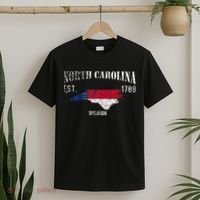 Vintage North Carolina Us State Flag And Map Raleigh T-Shirt thumb 2