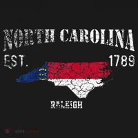 Vintage North Carolina Us State Flag And Map Raleigh T-Shirt thumb 7