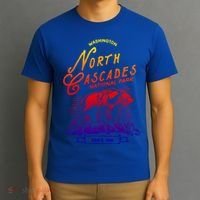 Vintage North Cascades National Park Retro Bear Washington Cool Gift T-Shirt thumb 3
