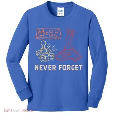 Vintage Never Forget Gamer Gift Kids Long Sleeve Shirt