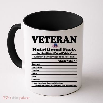 Veteran Nutritional Facts Proud Patriot Coffee Mug