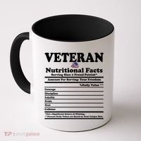 Veteran Nutritional Facts Proud Patriot Coffee Mug thumb 0