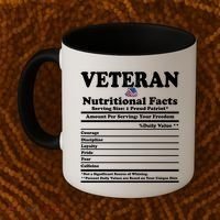 Veteran Nutritional Facts Proud Patriot Coffee Mug thumb 2