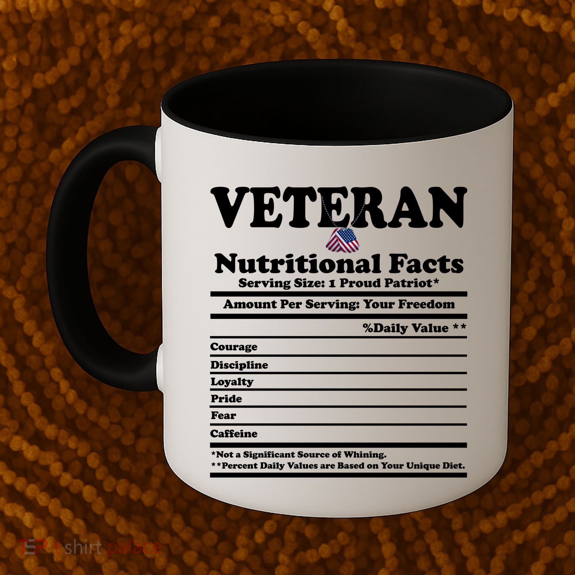 Veteran Nutritional Facts Proud Patriot Coffee Mug