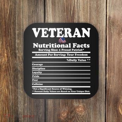 Veteran Nutritional Facts Proud Patriot Coaster
