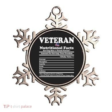 Veteran Nutritional Facts Proud Patriot Ornament