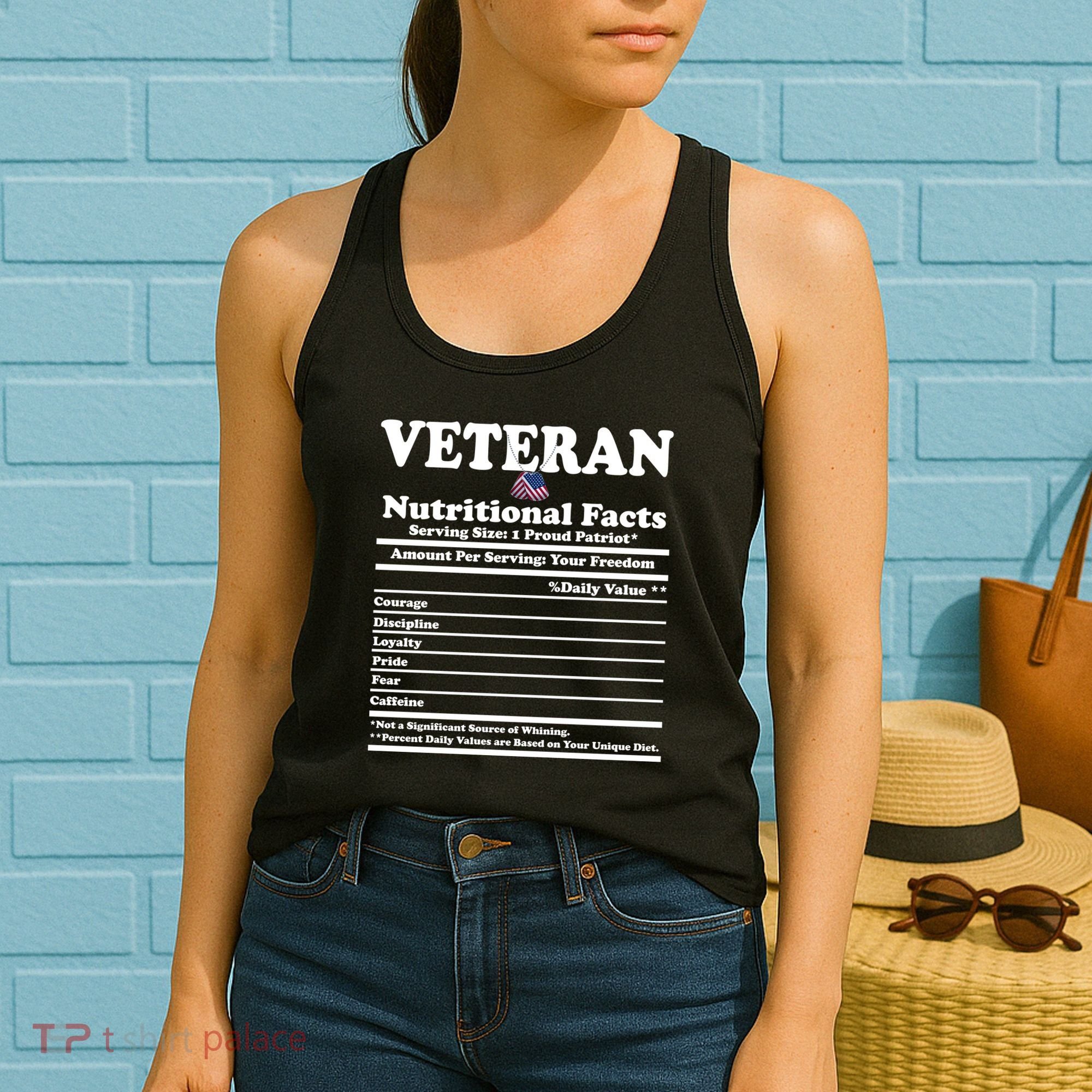 Veteran Nutritional Facts Proud Patriot Women's Tank Top