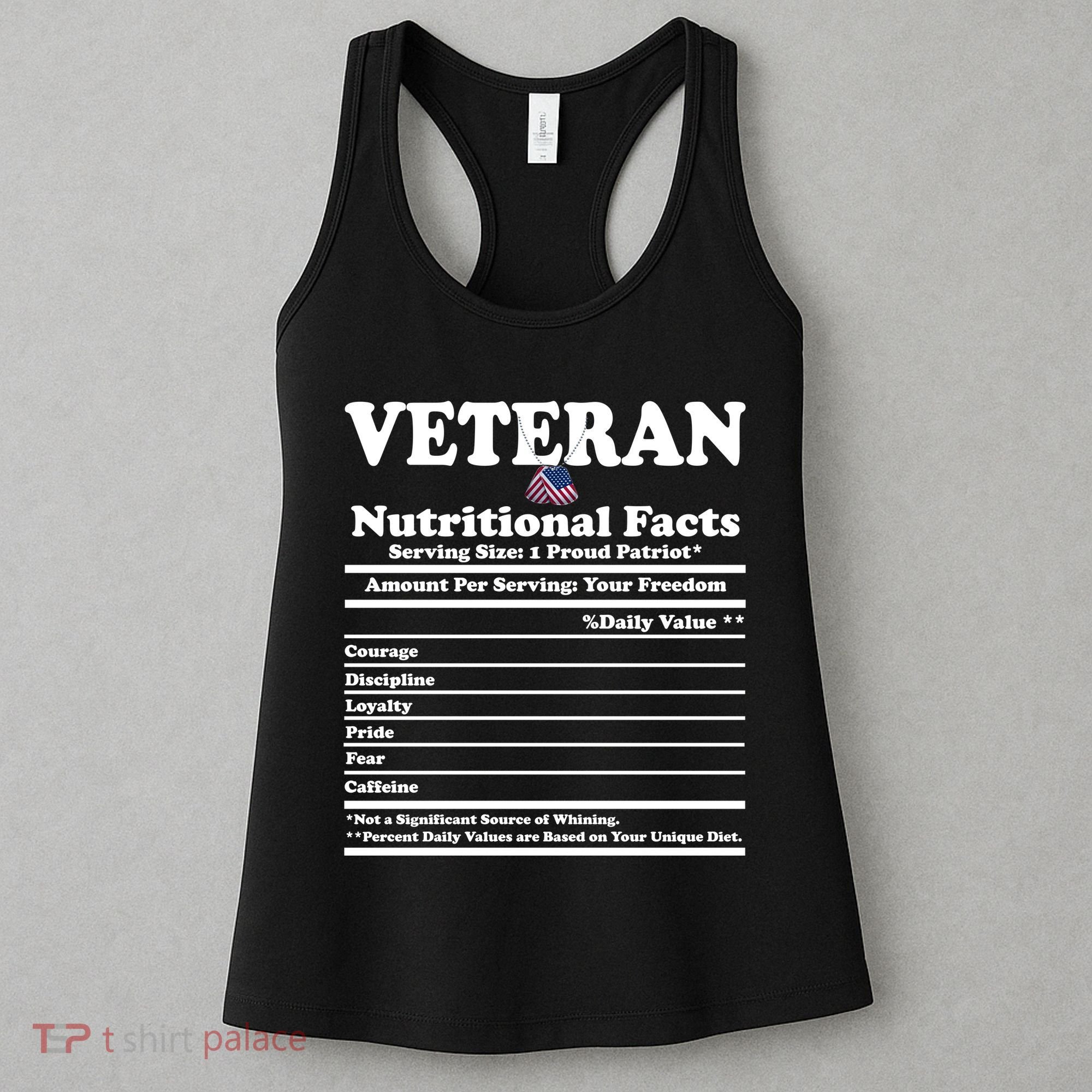 Veteran Nutritional Facts Proud Patriot Women's Tank Top