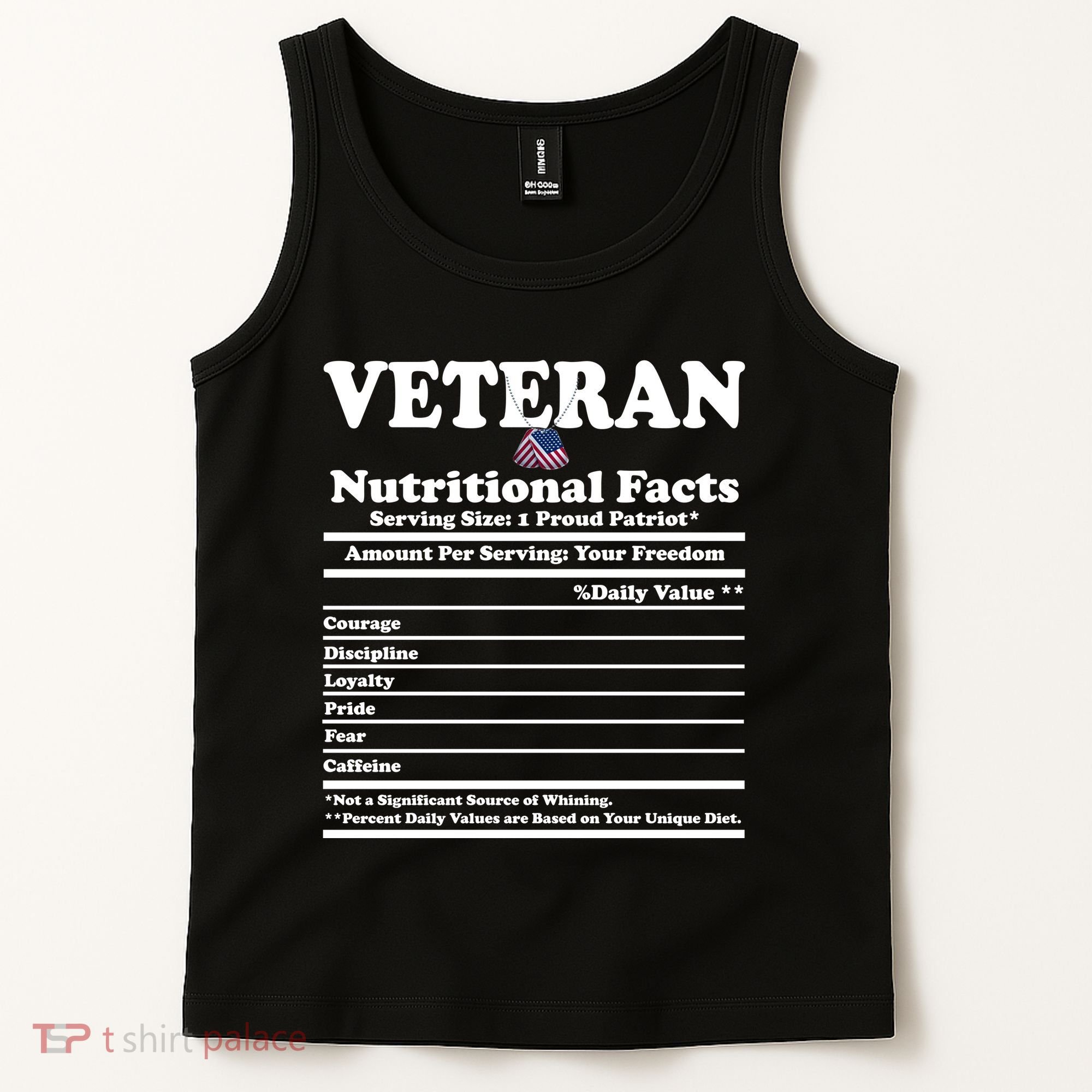 Veteran Nutritional Facts Proud Patriot Tank Top