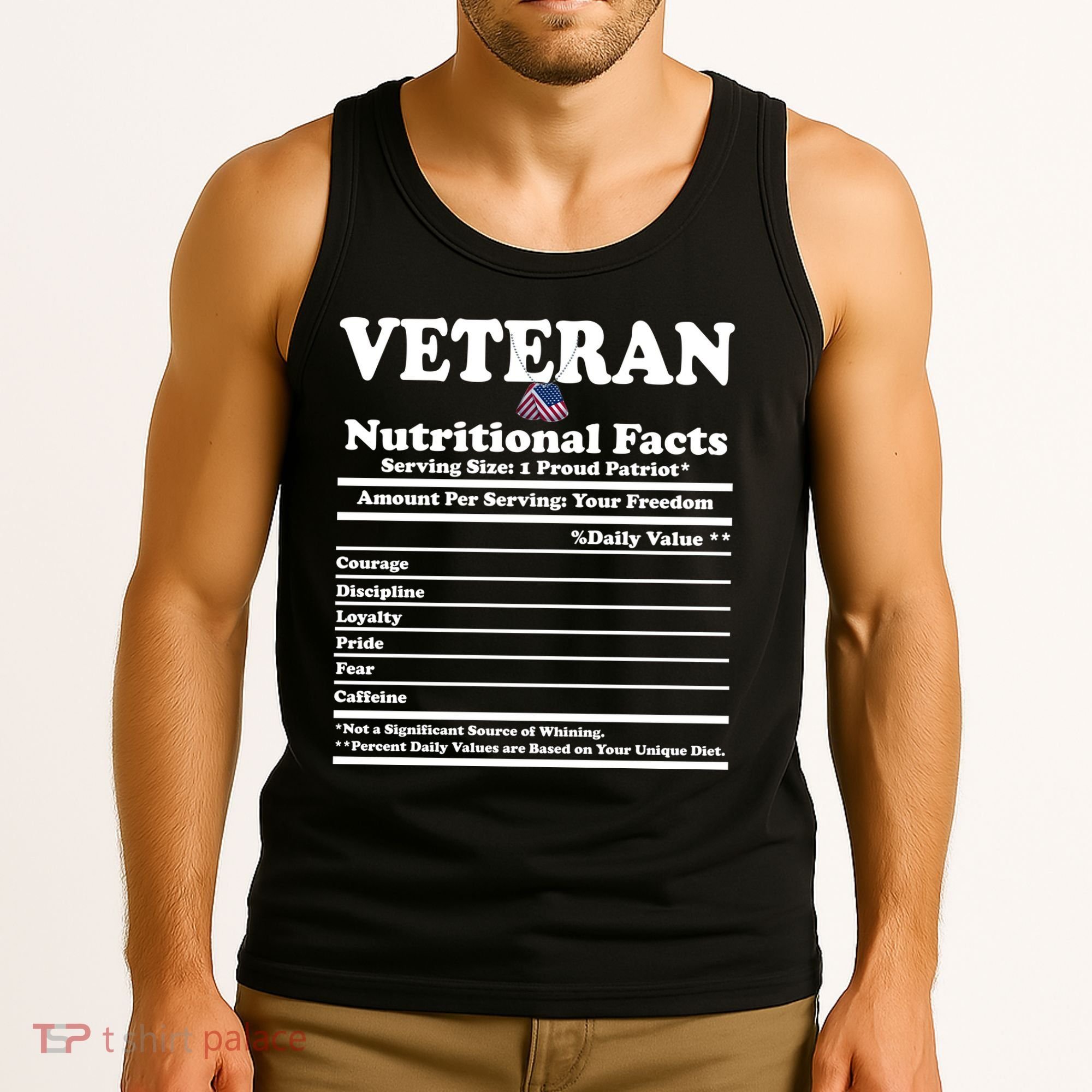 Veteran Nutritional Facts Proud Patriot Tank Top