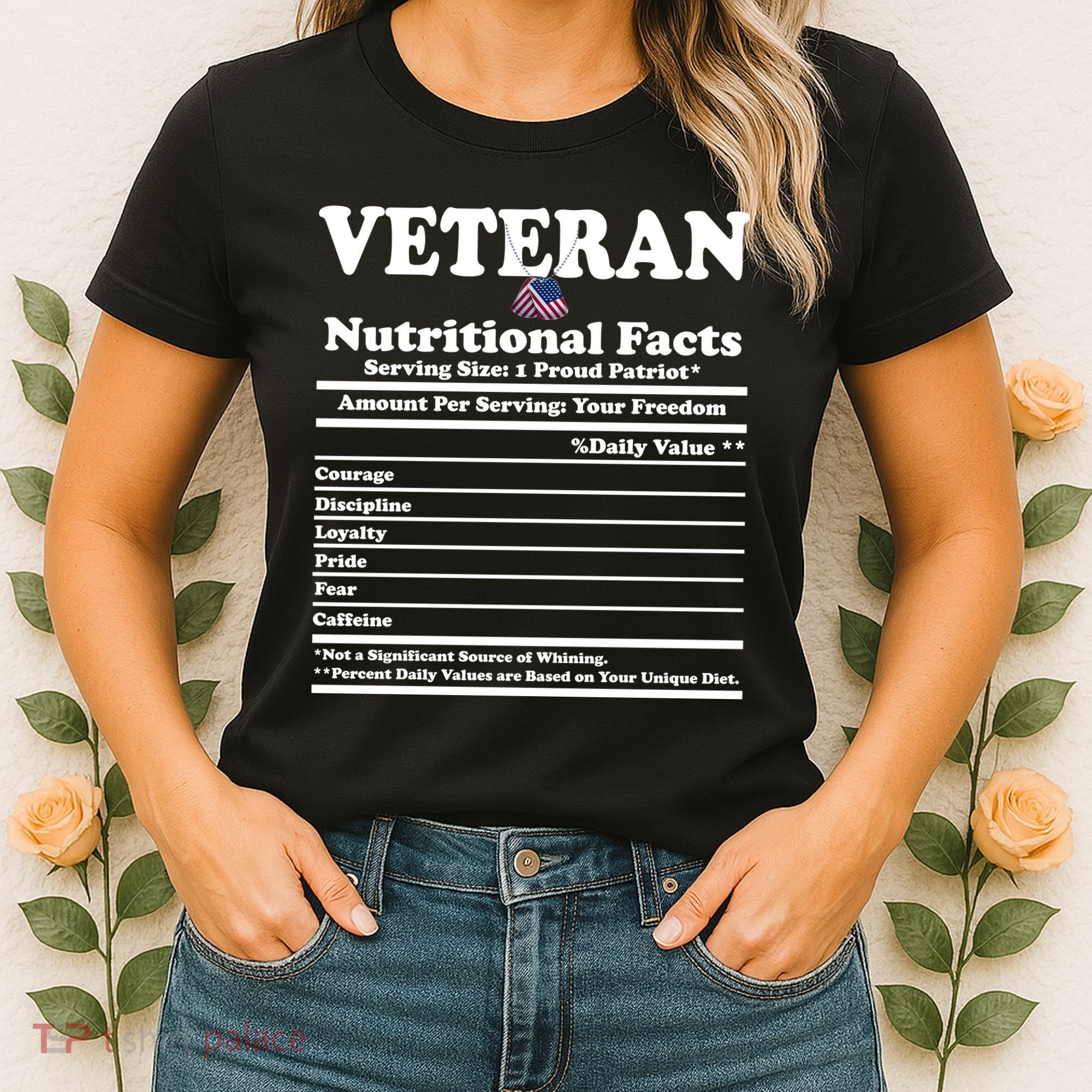 Veteran Nutritional Facts Proud Patriot Women's T-Shirt