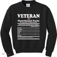 Veteran Nutritional Facts Proud Patriot Kids Sweatshirt thumb 0