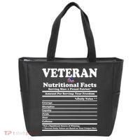 Veteran Nutritional Facts Proud Patriot Tote Bag thumb 0